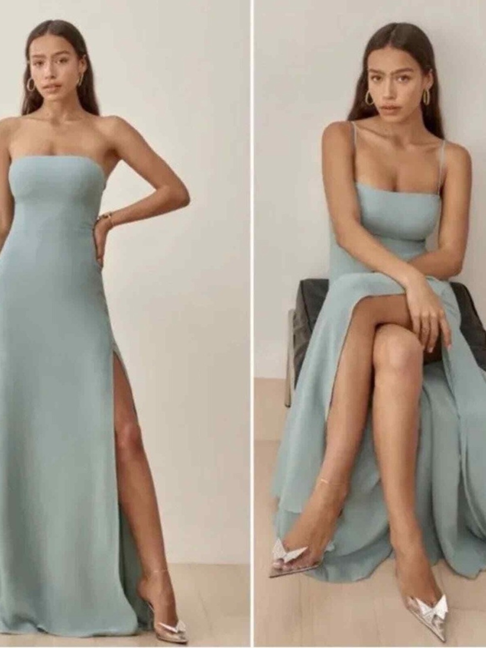 Reformation Ingrid Dress in Sage Green
